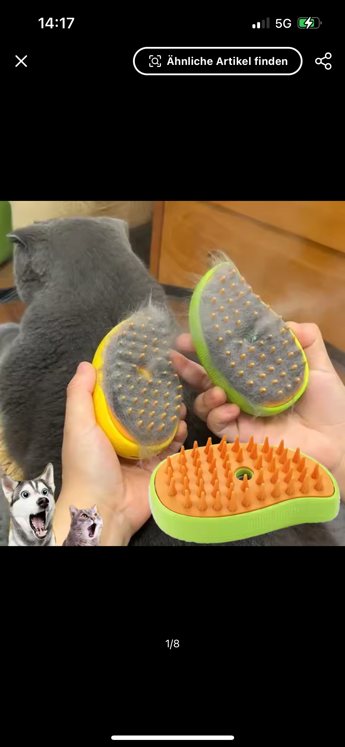 Dampfbürste für Katzen und Hunde